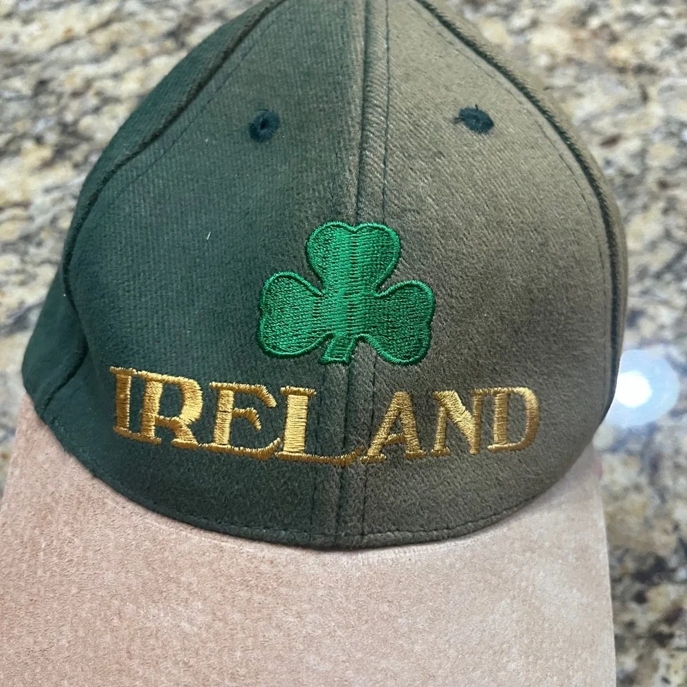 All Craft Dublin Ireland Shamrock Baseball Cap Green Tan Adjustable Hat Hat
